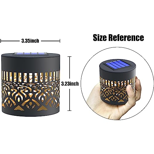 Gardencave F01 4 Pack Solar Fence Lights Solar Outdoor Wall Lights Metal Solar Powered Deck Step Lights Mandala Theme Waterproof Fence Solar Light thumb #6