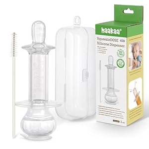 Haakaa SqueezieDOSE Silicone Liquid Dispenser (8ml) – Multi-Purpose Baby Feeding Syringe/Liquid Medicine Dispenser – Accurate Dosing for Kids’ Medication 0 Month +