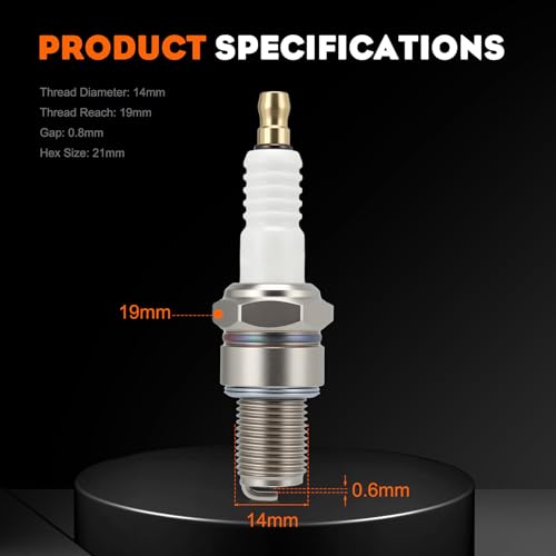 Image of Hipa (Pack of 2) BR8ES Spark Plugs Compatible with NGK 5422 Kawasaki Seadoo Ya-ma-ha Polaris 2-Stroke 2-Cycle Dirt Bike PWC ATV UTV Snowmobiles WaveRunner JetSki - Copper Core, Nickel Electrode