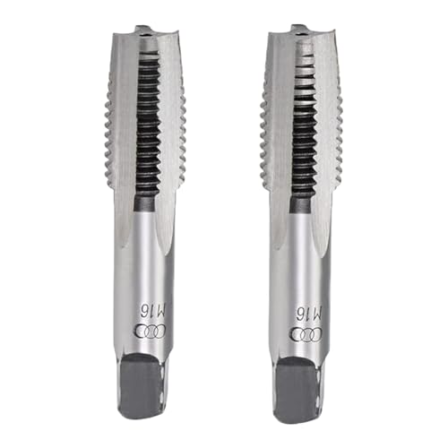 Image of 1 Pair Metric Hand Threading Tap Set M16 Thread 2mm Pitch Taper & Plug Milling Taps Straight Flutes High Speed Steel