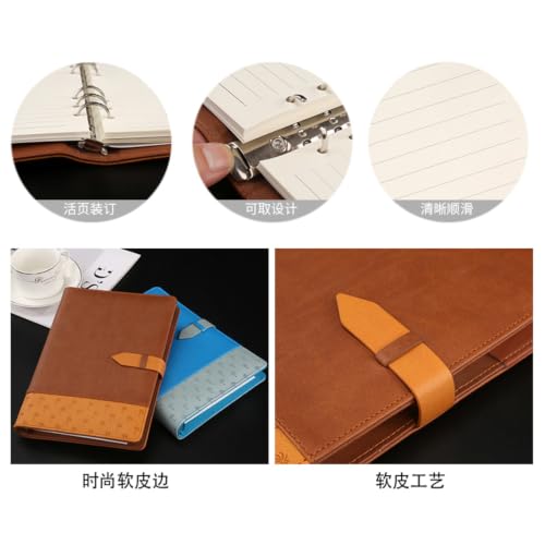 Carnet de notes de bureau en cuir café format A5 un cadeau professionnel élégant - 3