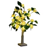 TOVINANNA Lámpara de Noche Creativa Luz LED en Forma de Árbol y Rosa para Dormitorio, Adorno de Mesa de Plástico Excelente Iluminación y Diseño Único
