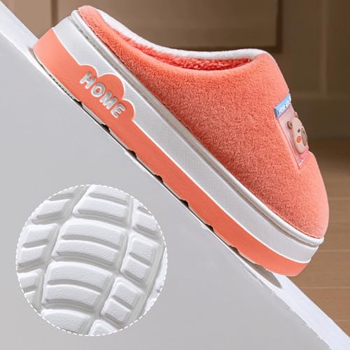 Capybara Slippers Cute Plush Animal Slipper Warm Slip-on Kawaii Cozy Slides Feet Slipper Non-Slip Indoor Shoes3