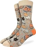 Good Luck Sock Men's Sweater Cats Socks, Big & Tall, Shoe Size 13-17