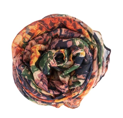 Women Lightweight Scarves Sunscreen Beach Shawls Floral Wraps for Spring Summer
