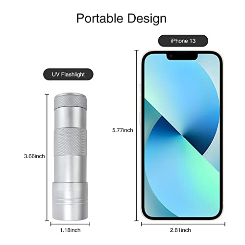 COSOOS Black Light Flashlight, 2 Pack 12LED 395nm UV Handheld Black Light, Mini Torch Light, Dogs Urine Detector for Dry Urine Stains, Bed Bugs and Scorpions.