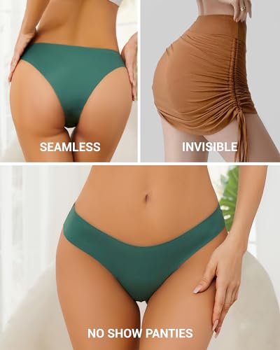 Cheeky Underwear for Women Seamless Underwear No Show Panties for Women Bikini Soft Stretch Briefs 6 Pack3