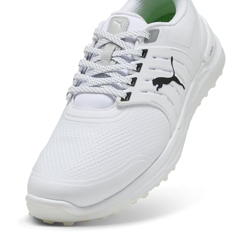 PUMA Men's Ignite Elevate 2 Golf Shoes, White Black Silver, 7.52