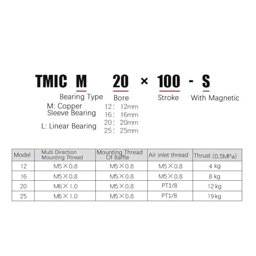 Vérin pneumatique TMICM12 à triple axe pour automatisation compacte - 6