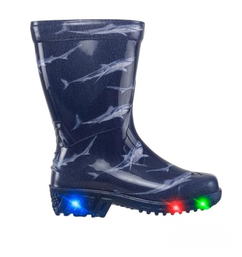 CROYDON Unisex Toddler Kids Light Up Rain Boots Premium Natural Rubber | Waterproof | Lighweight | Girls | Boys (ACKE SHARK, US Footwear Size System, Little Kid, Numeric, Wide, 11.5)2