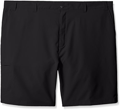 PGA TOUR Men's Flat Front Solid Tech Cargo Short, Asphalt, 32