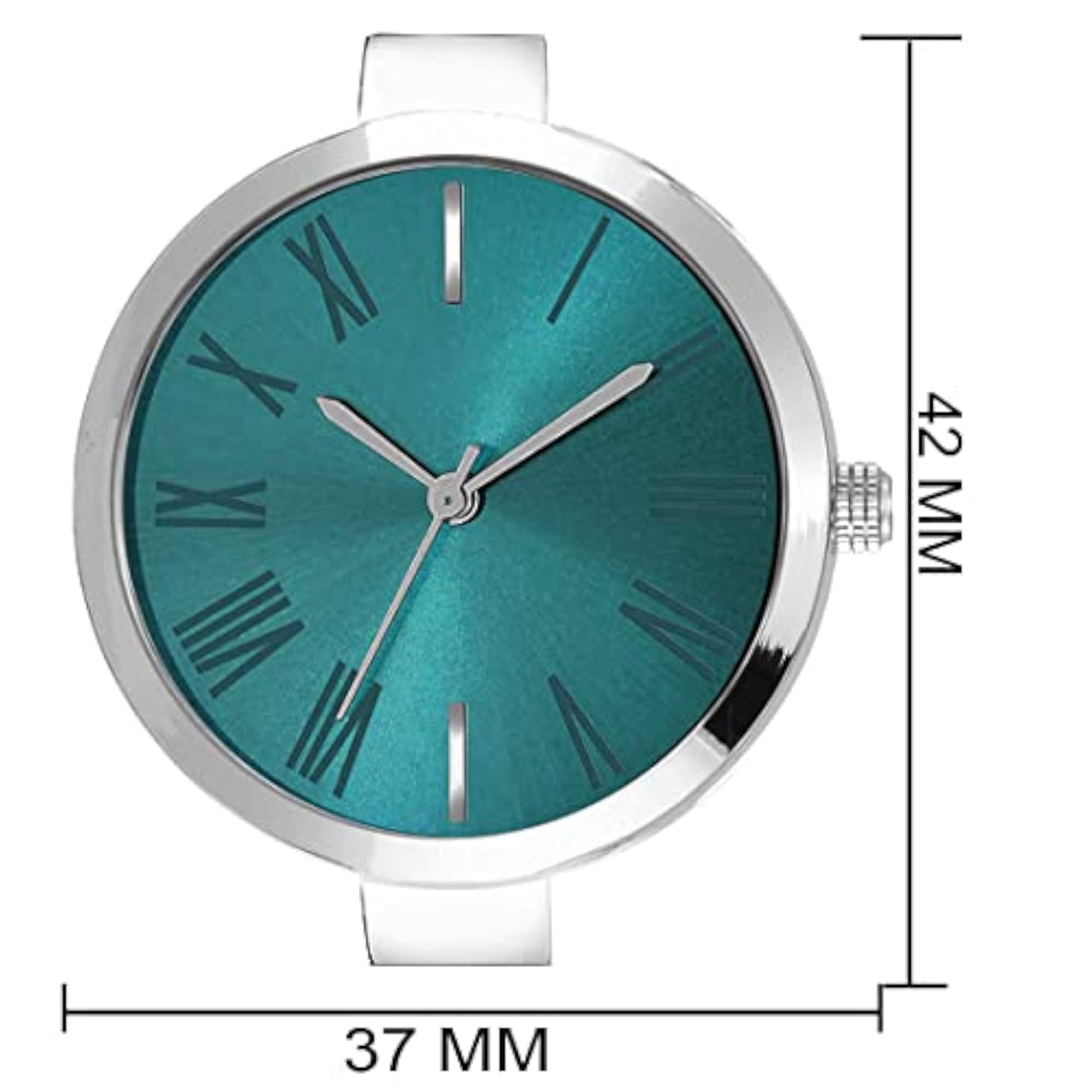 Women's Round Green Dial Analogue Watch, Gift for Her