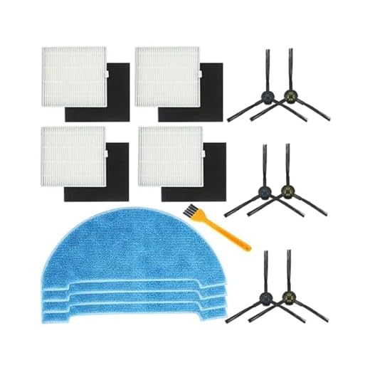 Kits de substituição compatíveis com aspirador robótico ilife v8s/ilife v80 max robô aspirador, escovas laterais, filtros, pano de esfregão