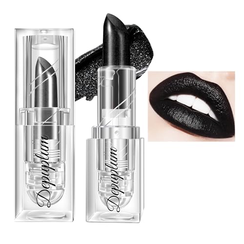 Image of Depuplum Black Lipstick Shimmer Halloween Face Body Paint for Women