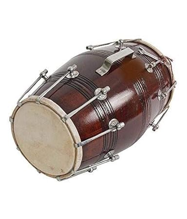 Dholak di legno fatto a mano con strumenti musicali del dholak della borsa