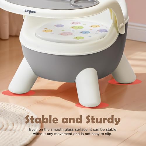 Image of Baybee Booster Chair for Baby with Removable Dining Tray & Cushion | Wide base, Anti-slip design, Portable (Grey)