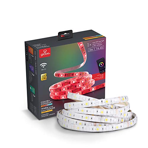 Image of Globe Electric 50053 Collection Smart Strip Light, 16.4 ft, Multi-Color, 300 Lumens