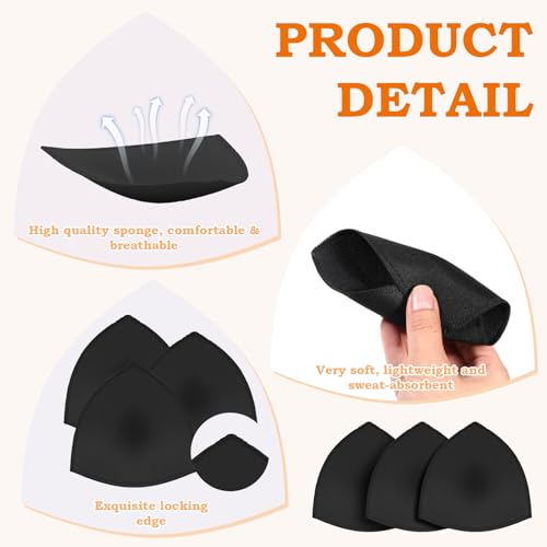 6 Paar BH Einlagen Sponge BH Insert Pads Dreieck-BH-Einlagen für Frauen, BH-Pads, BH-Polsterung, Herausnehmbare Sport-BH-Pads, Atmungsaktive Push-Up-Brust-BH-Einlagen aus Schwamm für Bikini