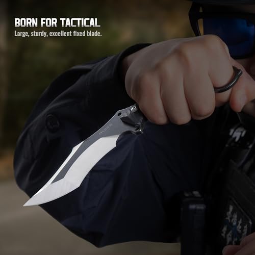Image of Ruike F181-B1 Tactical Fixed Blade Knife with Sheath,14C28N Steel Full-tang Blade,G10 Handle,Big Large EDC Camping Survival Outdoor Hunting Bushcraft, Gifts for Men Women,Everyday Belt Hidden Horizontal