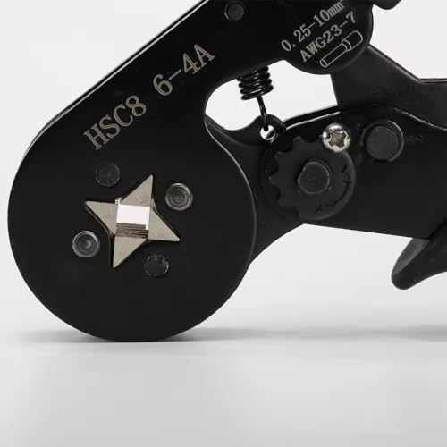 Image of Wire Crimping Tool HSC8 6-4A Square Ferrule Crimper Plier, Self-Adjusting Ratchet Tool Set for AWG 23-7, 0.25-10mm Electrical Wire Connectors Electrical Outlet hand tool