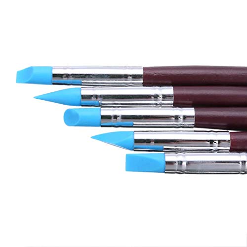 Image of DEZIINE� 5Pcs Polymer Clay Tools Carving Craft Brush Pottery Tools Clay Sculpture Nail Art Tools Pottery Ceramics Tool Color Shapers