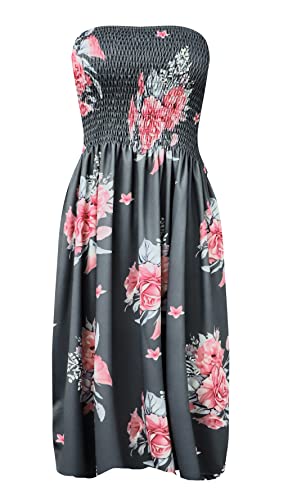 Image of Zyyfly Womens Summer Beach Dresses Strapless Cover Ups Dress Tube Top Sundresses
