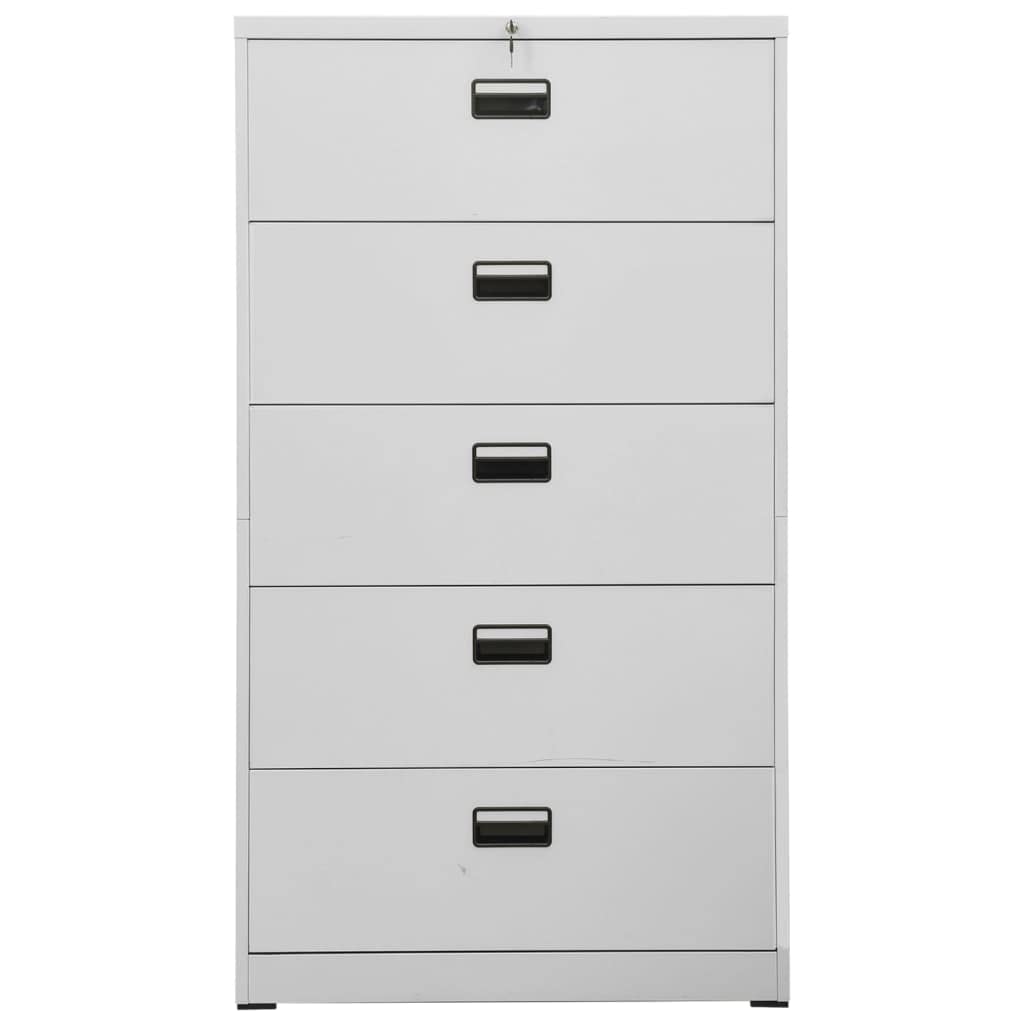 vidaXL Armadio Classificatore Grigio Chiaro 90x46x164 cm in Acciaio