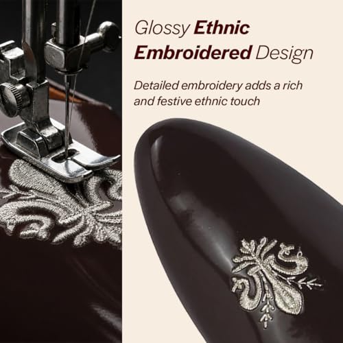 Image of FAUSTO Men's Patent Glossy Ethnic Embroidered Design Slip On Shiny Juttis & Mojaris for Party|Wedding|Festival