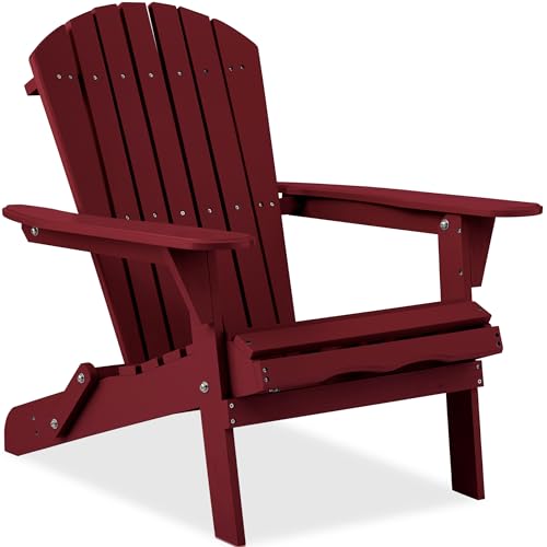 Best Choice Products Folding Adirondack Chair Outdoor Wooden...