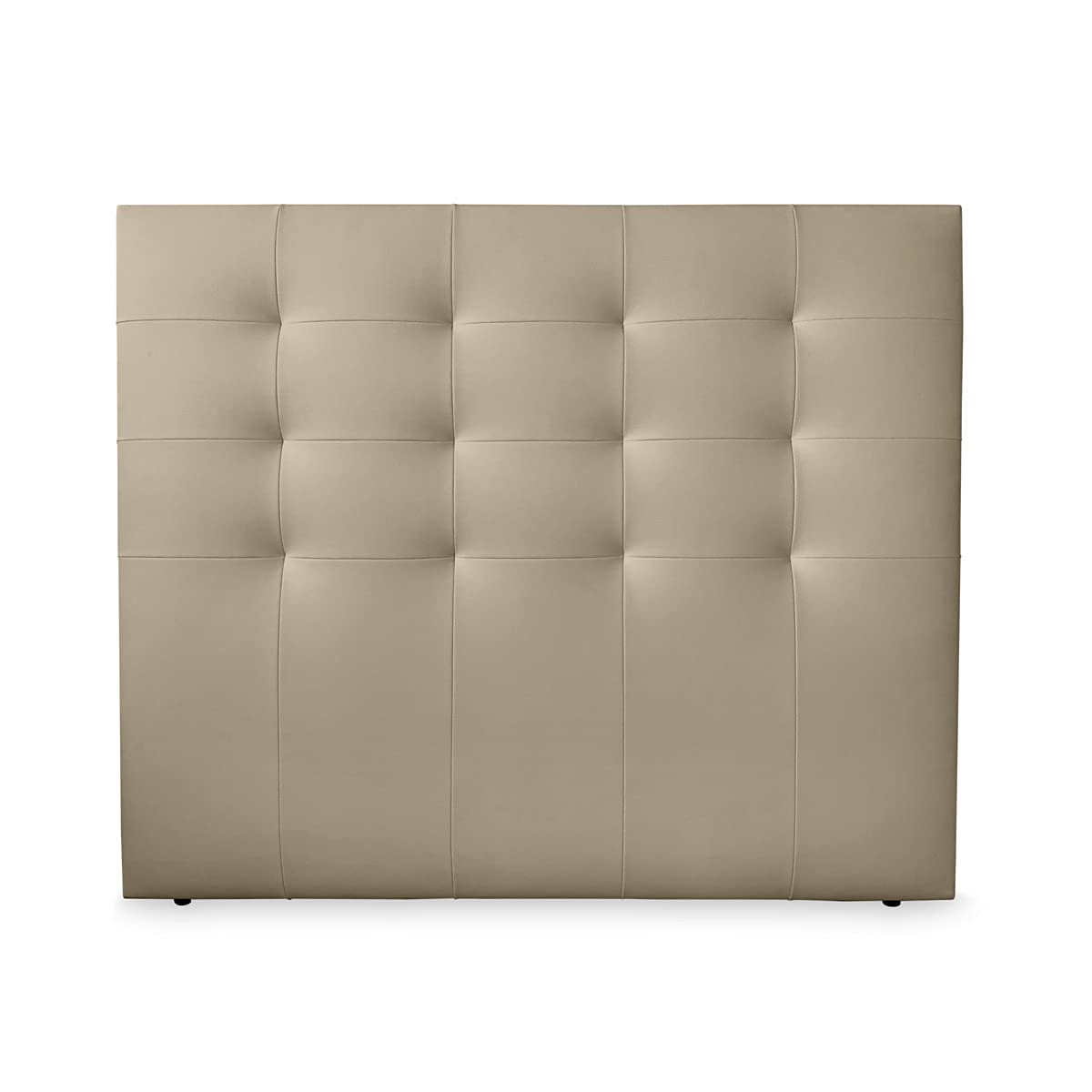 Duérmete Online Cabecero París Acolchado | Tapizado en Polipiel de Alta Gama, Madera, Beige, 160x120cm (Cama 150)