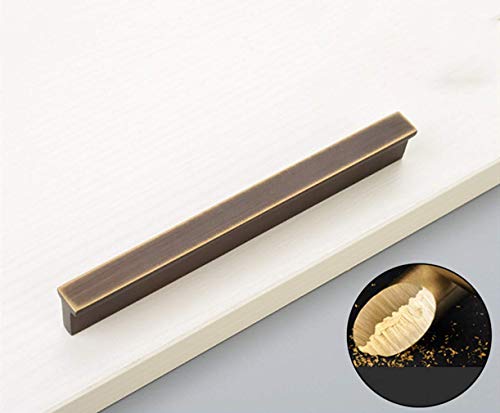Sólido Manija del Gabinete con Bar T,Tirador de Tocador de Cajón de Dormitorio de Latón Cepillado,Perillas Rectos de Puerta de Armario de Cocina,Herrajes para Muebles de Baño(BronzeHole center 224mm)