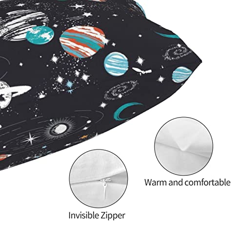 Space Galaxy Constellation Pillowcase With Hidden Zipper Microfiber Pillow Cover Queen Size 20"X 30", Breathable And Ultra Soft For Sofa Bed Sleeping #TOP2