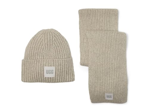 UGG Women's Chunky Rib Knit Set, Light Grey, One Size