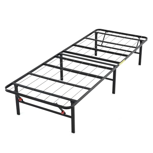 Image of Hercules Folding Metal Bed Frame, 14 Inch Platform Mattress Foundation, Twin
