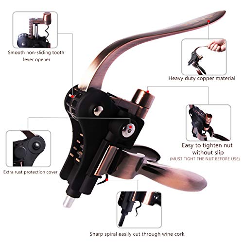 JTTVO Rabbit Wine Bottle Opener-2020 Upgraded Corkscrew Wine Opener Kit with Foil Cutter & Extra Spiral