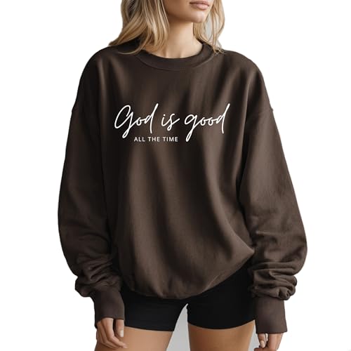 God is Good Christian Bible Sweatshirt Christian Long Sleeve Shirts Jesus Faith Cross Graphic Casual Loose Pullover Tops Multi Colors2