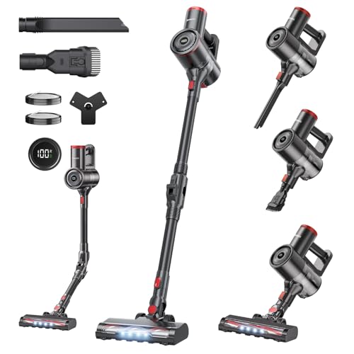 RONEAIR Cordless Vacuum Cleaner for Home,Cleans Under Furniture Without Bending,450W 40Kpa 45Mins,Self-Standing,Powerful Stick Vacuum Cordless for Pet Hair,Hard Floors,Carpets,Car