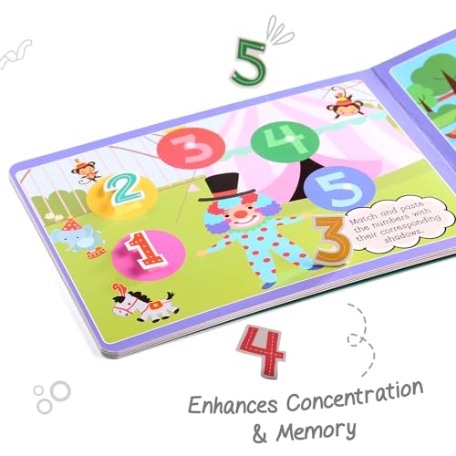 Intelliskills Premium Pick N' Stick Alphabet & Numbers Montessori Activity Board Book for Kids, Busy Binder book for toddlers 2+ Years, 57 Reusable Stickers, Learning & Education,Birthday Gift,English