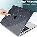 DONGKE for MacBook Air 13 inch Case 2021-2018 Release A2337 M1 A2179 A1932, Bling Plastic Hard Shell Case & Keyboard Cover Only Compatible with MacBook Air 13 inch Retina Fits Touch ID, Sparkly Black