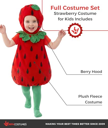 Disfraz de fresa para bebé y niña miniatura 2
