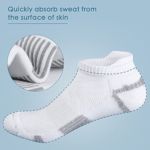 Image of Airacker Ankle Athletic Running Socks Cushioned Breathable Low Cut Sports Tab Socks for Men and Women (6 Pairs)