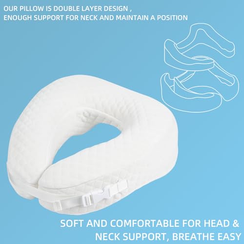 Face-Down-Pillow-Travel-Neck-Pillow-Breathe-Easy-with-Premium-Memory-Foam-Adjustable-Clasp-with-Head-Support-Napping-Pillow-for-Airplane-Car-Train-Bus-and-Home-Use-White