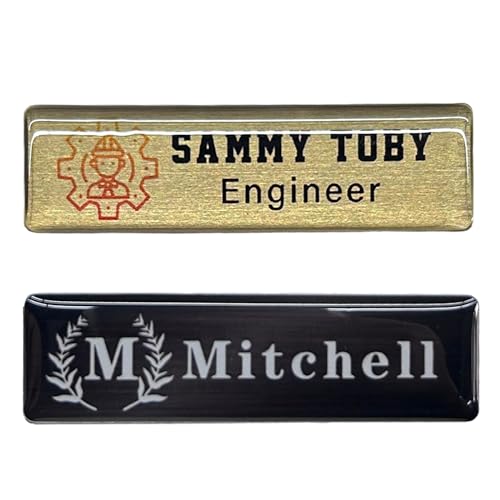 Image of Personalized Epoxy Name Tags with Logo - Custom Full Color 3D Domed Badges, Magnetic Backing, Premium Resin ID Labels for Nurse, Doctor & Business