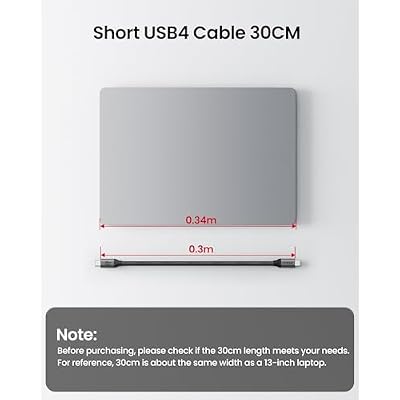 Silkland USB 4 for Thunderbolt 4 Cable 1FT, 40Gbps Data Transfer, 240W PD 3.1 Fast Charging, 8K/5K@60Hz, Short USB C Data Cable, Compatible for SSD, MacBook, iPhone 17/16, Docking, Hub