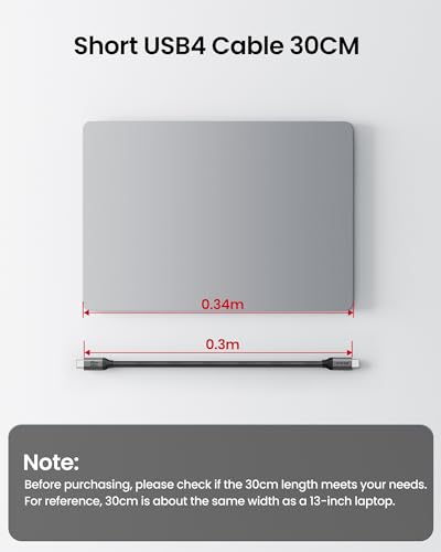 Image of Silkland USB4 for Thunderbolt 4 Cable 1FT, 40Gbps USB C Data Cable, 240W | Support 8K /Dual 4K, 48-Strand Braided, Short USB C to USB C Compatible for SSD, MacBook, iPhone 17 /16, iPad, Dock, Hub