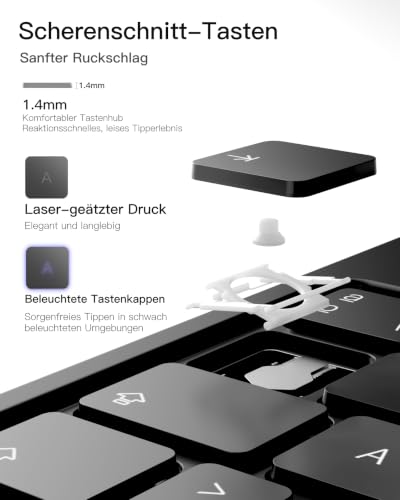 Inateck Tastatur Hülle für iPad Air 11 M4 /M3/M2, Freitragender Ständer – Ansicht 6
