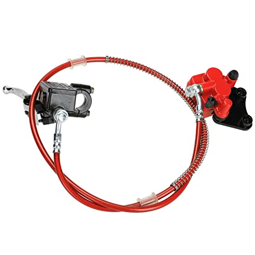 Fvrito Front Disc Hydraulic Brake Master Cylinder Caliper Handle Lever Line Assembly With Brake Pads For 50Cc 70Cc 90Cc 110Cc 125Cc Ssr Taotao Apollo Coolster Moped Scooter Chinese Pit Dirt Bike Red #TOP2