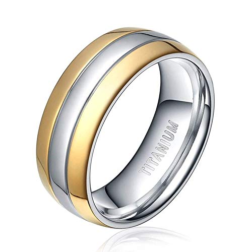 TIGRADE 6mm 8mm Titanium Ring Two Tone Dome Polished Band Comfort Fit Size 5-13, 6mm, Size 5.5 TIGRADE 6mm 8mm Titanium Ring Two Tone Dome Polished Band Comfort Fit Size 5-13, 6mm, Size 5.5