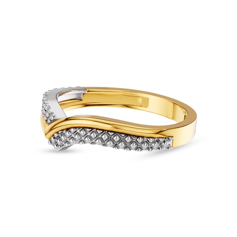 Image of KISNA 9KT / 14KT / 18KT Two Tone Crest Yellow Gold Ring For Women | S14