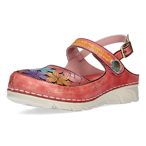 LAURA VITA Sandales Mode Femme Dorry 32, Pointure:39 EU, La Couleur:Rouge